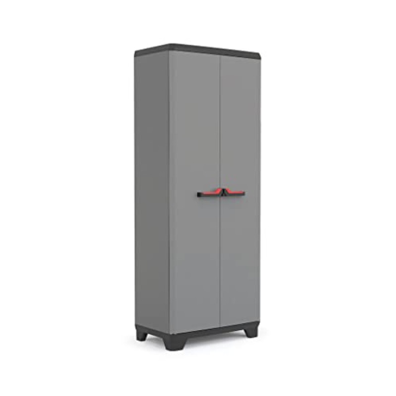 Keter Armadio Portascope Stilo, 3 Ripiani Regolabili, Grigio Scuro/Nero, 68 x 39 x 173 H cm