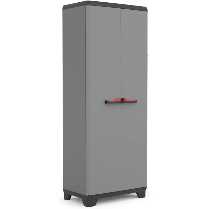 Keter Armadio Portascope Stilo, 3 Ripiani Regolabili, Grigio Scuro/Nero, 68 x 39 x 173 H cm