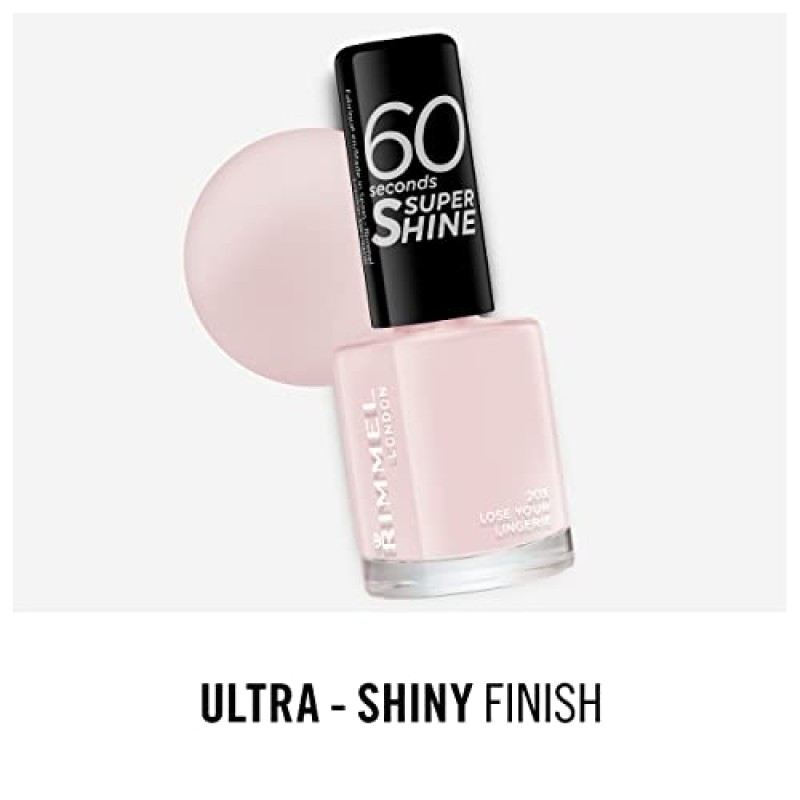 Rimmel London, 60 Seconds Super Shine, Smalto per unghie, Lose Your Lingerie 203, 8 ml