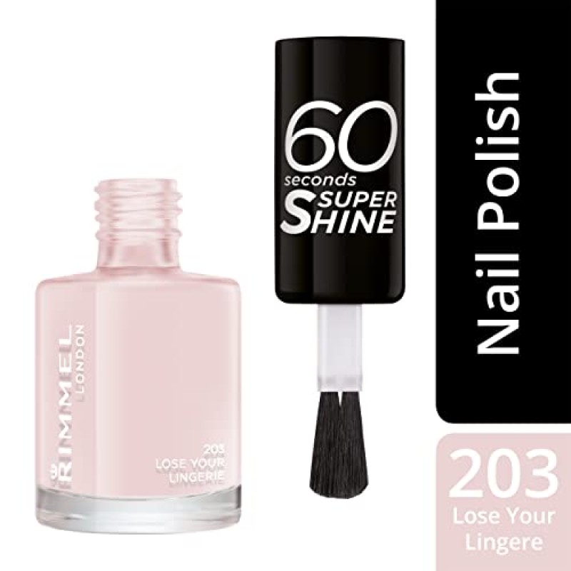 Rimmel London, 60 Seconds Super Shine, Smalto per unghie, Lose Your Lingerie 203, 8 ml