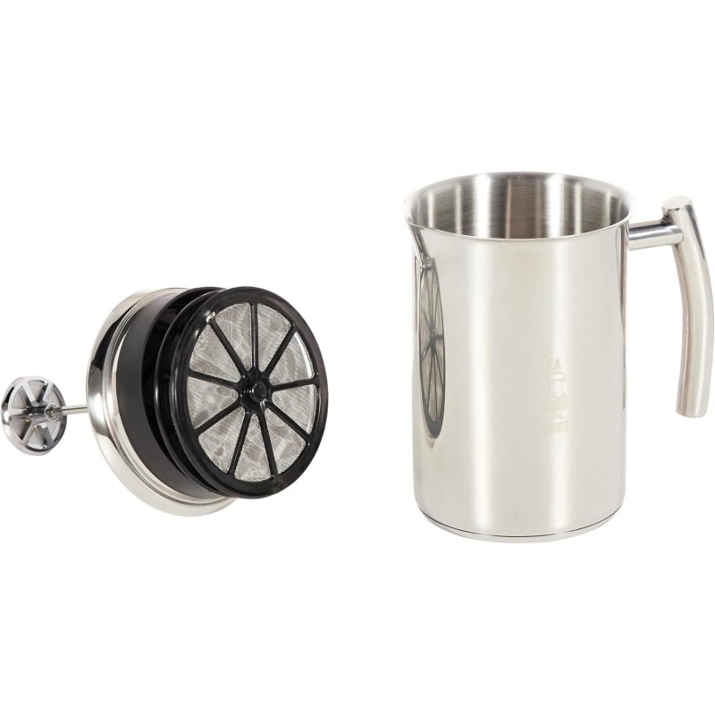 Bialetti Cappuccinatore, Crema Perfetta, Adatto a tutti i piani di cottura (Compresa Induzione), Lavabile in Lavastoviglie, 330 ml, Acciaio Inox - Stainless Steel