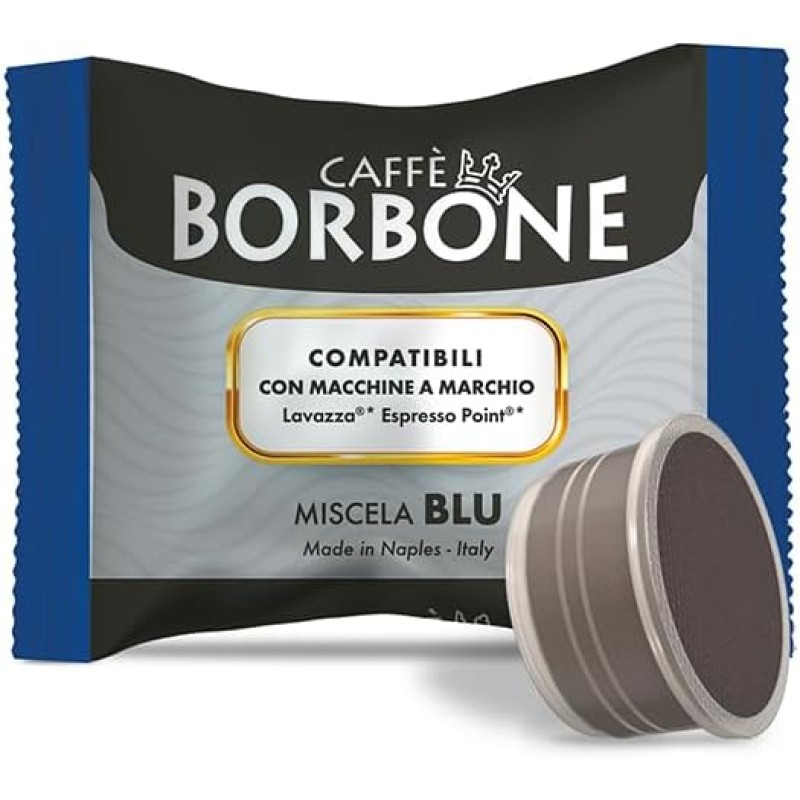 Caffè Borbone Miscela Blu - 100 Capsule - Compatibili con le Macchine Lavazza* Espresso Point* - Miscela Blu