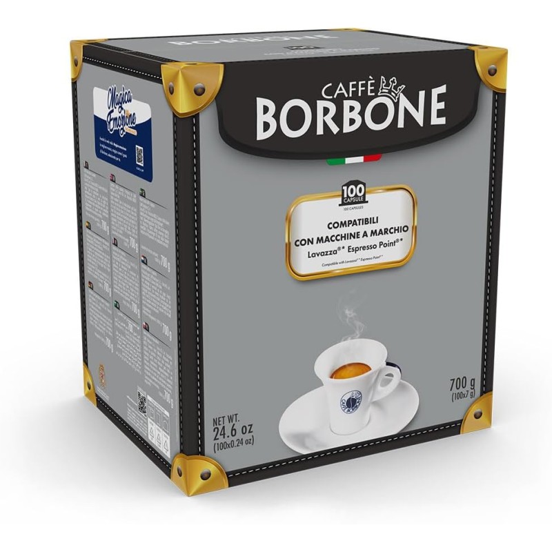 Caffè Borbone Miscela Blu - 100 Capsule - Compatibili con le Macchine Lavazza* Espresso Point* - Miscela Blu