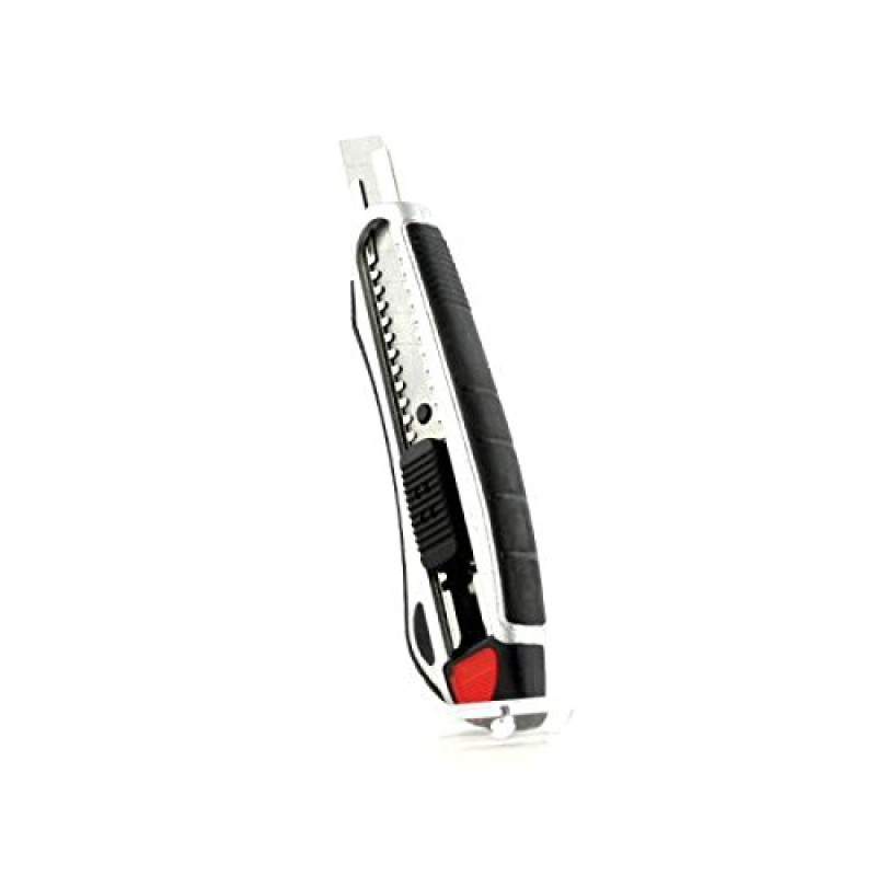 Westcott E-84025 00 Cutter Alluminium Alloy, corpo in plastica, impugnatura Softgrip, larghezza lame 18 mm, grigio/nero Westcott E-84025 00 Cutter Alluminium Alloy, corpo in plastica, impugnatura Softgrip, larghezza lame 18 mm, grigio/nero