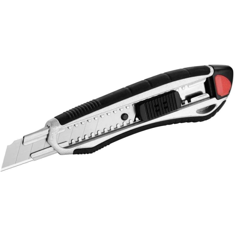 Westcott E-84025 00 Cutter Alluminium Alloy, corpo in plastica, impugnatura Softgrip, larghezza lame 18 mm, grigio/nero Westcott E-84025 00 Cutter Alluminium Alloy, corpo in plastica, impugnatura Softgrip, larghezza lame 18 mm, grigio/nero