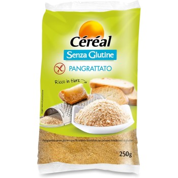 CÉRÉAL PANGRATTATO, Pangrattato senza glutine, Versione gluten free per celiaci, OTTIMO per impanature croccanti e leggere, Per preparare pasti gustosi, Ricco in fibre, 250 gr