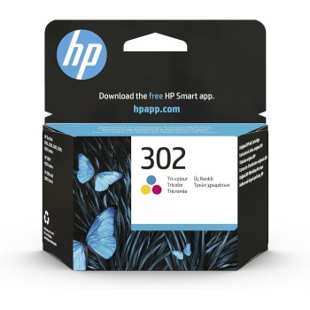 HP 302 Tricromia, F6U65AE, Cartuccia Originale da 165 Pagine, Compatibile con Stampanti DeskJet 1110, 2130, 3630, Envy 4520, OfficeJet 3830, 4650, 5220, e 5230