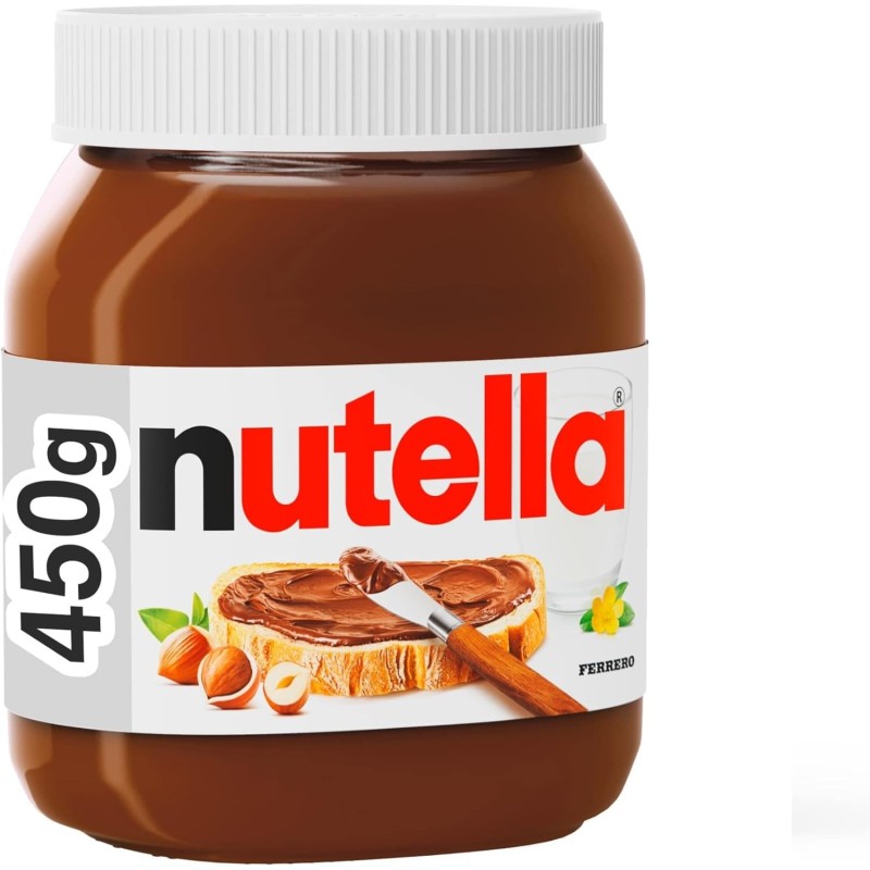 Nutella - Crema Spalmabile alle Nocciole e Cacao, Senza Glutine, Conservanti e Grassi Idrogenati, Ottimale a Colazione, Vasetto da 450 gr