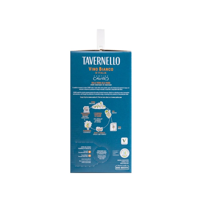 Tavernello Classico Vino Bianco d'Italia, Vino Secco con Profumi Fruttati, 10.5% Vol, Confezione Bag in Box da 5 L, l'imballaggio può variare Tavernello Classico Vino Bianco d'Italia, Vino Secco con Profumi Fruttati, 10.5% Vol, Confezione Bag in Box da 5 L, l'imballaggio può variare