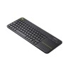 Logitech K400 Plus Tastiera Wireless Touch TV, Facili Controlli Multimediali e Touchpad Integrato, Tastiera HTPC per TV Collegata al PC, Windows, Android, Chrome OS, Laptop, Italiano QWERTY - Nero - Nero