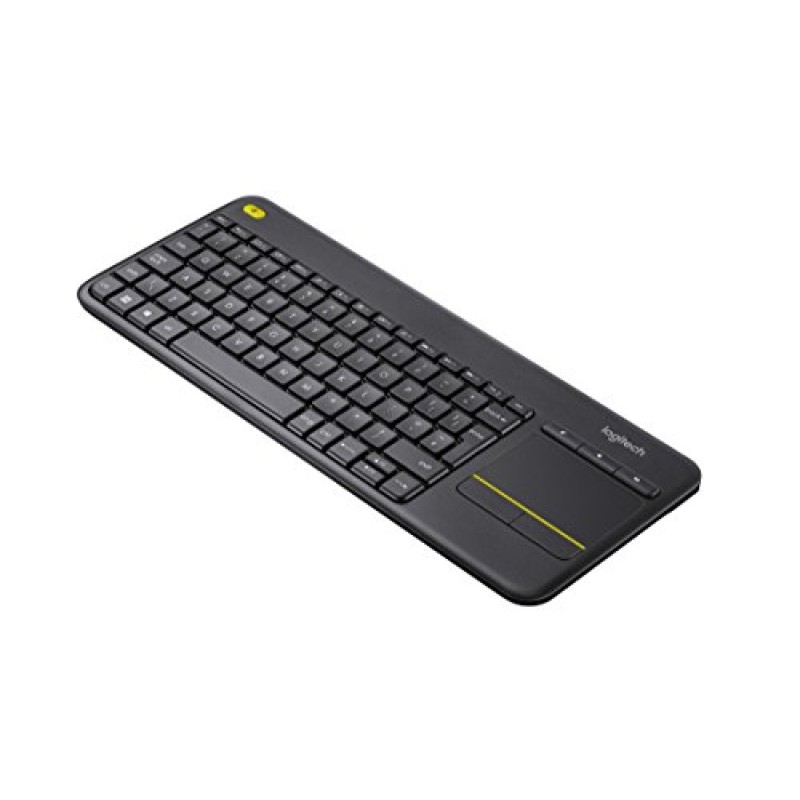 Logitech K400 Plus Tastiera Wireless Touch TV, Facili Controlli Multimediali e Touchpad Integrato, Tastiera HTPC per TV Collegata al PC, Windows, Android, Chrome OS, Laptop, Italiano QWERTY - Nero - Nero