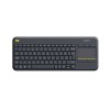 Logitech K400 Plus Tastiera Wireless Touch TV, Facili Controlli Multimediali e Touchpad Integrato, Tastiera HTPC per TV Collegata al PC, Windows, Android, Chrome OS, Laptop, Italiano QWERTY - Nero - Nero