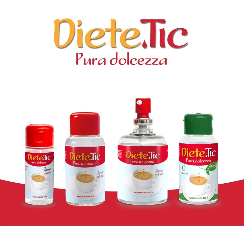 Diete.Tic, Dolcificante Liquido Zero Calorie, Formato Comodo e Pratico da 50 ml, Senza Glutine, Senza Conservanti e Aspartame, Ottimo per Dolcificare Bevande Calde e Fredde, Yogurt, Macedonie e Dolci - 1 unità (Confezione da 1) Diete.Tic, Dolcificante Liquido Zero Calorie, Formato Comodo e Pratico da 50 ml, Senza Glutine, Senza Conservanti e Aspartame, Ottimo per Dolcificare Bevande Calde e Fredde, Yogurt, Macedonie e Dolci - 1 unità (Confezione da 1)