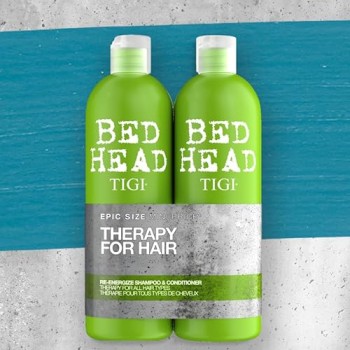 Bed Head by TIGI | Set shampoo e balsamo Re-Energise | Trattamento professionale per capelli detergente e condizionante | Ideale per tutti i tipi di capelli | 2x750ml