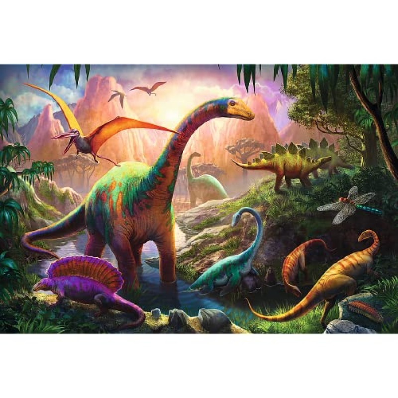 Trefl, Puzzle, Il Mondo dei Dinosauri, 100 Pezzi, per Bambini dai 5 Anni - Il Mondo Dei Dinosauri