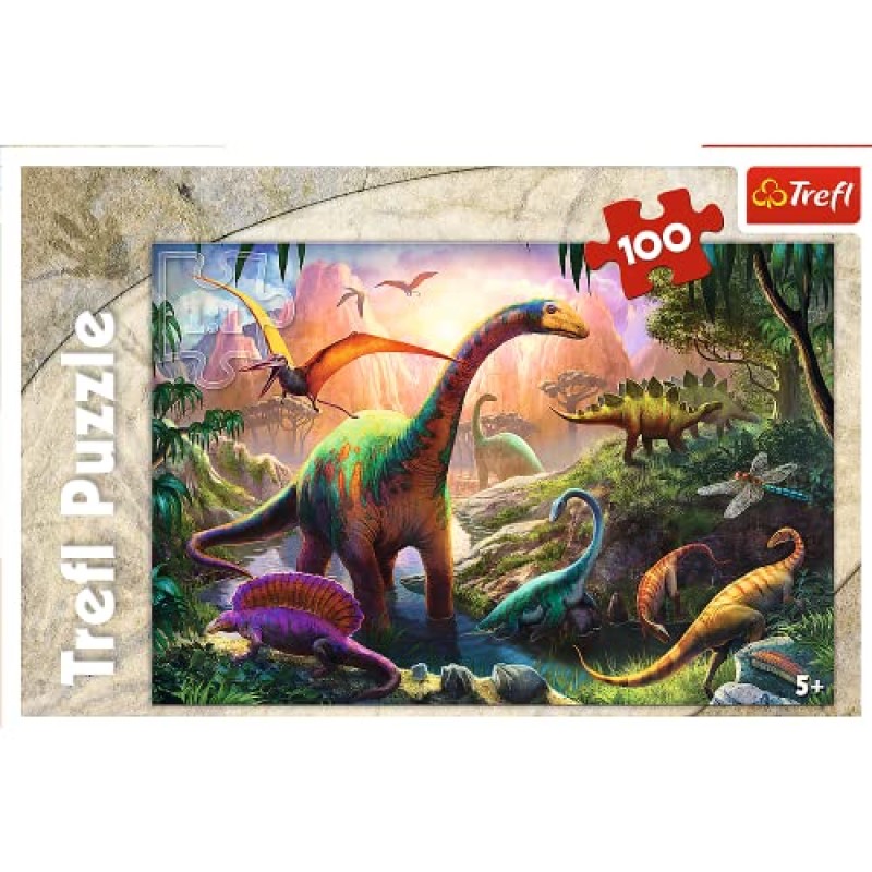 Trefl, Puzzle, Il Mondo dei Dinosauri, 100 Pezzi, per Bambini dai 5 Anni - Il Mondo Dei Dinosauri
