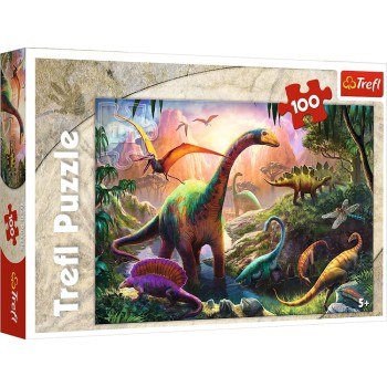 Trefl, Puzzle, Il Mondo dei Dinosauri, 100 Pezzi, per Bambini dai 5 Anni - Il Mondo Dei Dinosauri