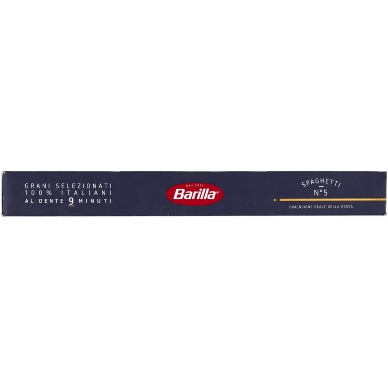 Barilla Spaghetti N.5 di Semola di Grano Duro, I Classici, Tempo di Cottura 9 Minuti, Confezione da 500g - 500 g (Confezione da 1)