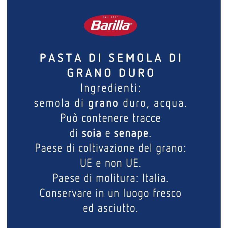 Barilla Spaghetti N.5 di Semola di Grano Duro, I Classici, Tempo di Cottura 9 Minuti, Confezione da 500g - 500 g (Confezione da 1)