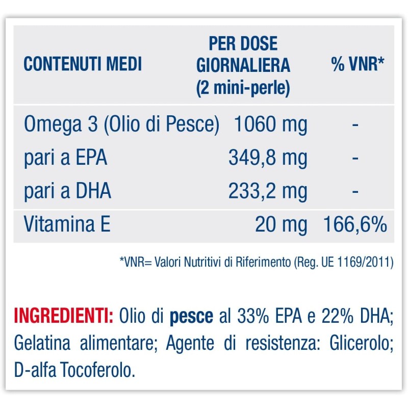 Omega 3 Act, Integratore Alimentare a base di Olio di Pesce (EPA - DHA), per la Funzione Cardiaca, Cerebrale e Visiva - 1 Confezione da 60 Mini Perle