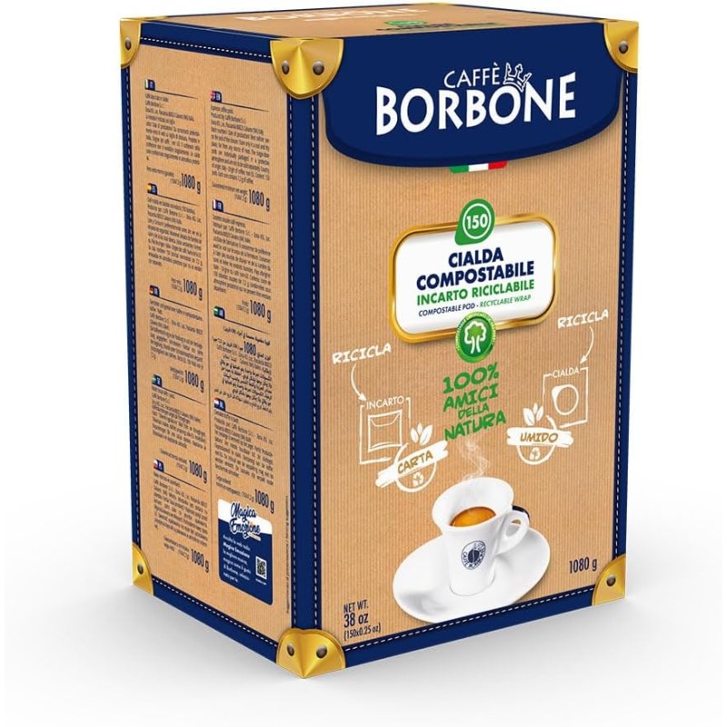 Caffè Borbone Cialda Compostabile, Miscela Nera - 150 Cialde - Sistema ESE - Miscela Nera Caffè Borbone Cialda Compostabile, Miscela Nera - 150 Cialde - Sistema ESE - Miscela Nera