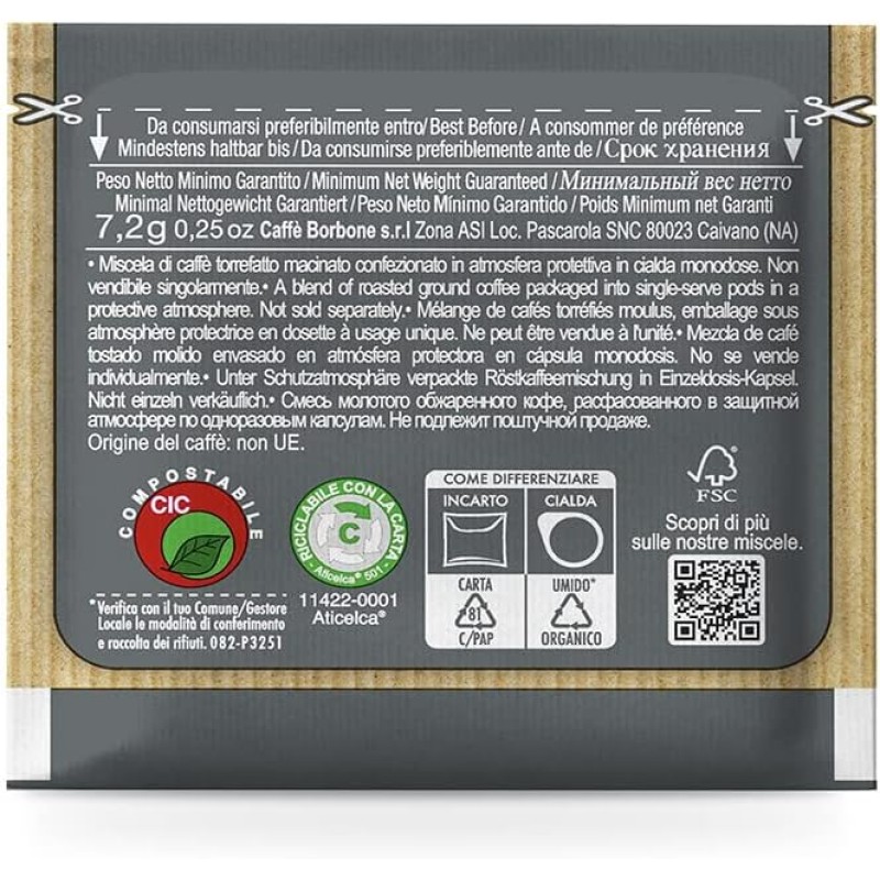 Caffè Borbone Cialda Compostabile, Miscela Nera - 150 Cialde - Sistema ESE - Miscela Nera Caffè Borbone Cialda Compostabile, Miscela Nera - 150 Cialde - Sistema ESE - Miscela Nera