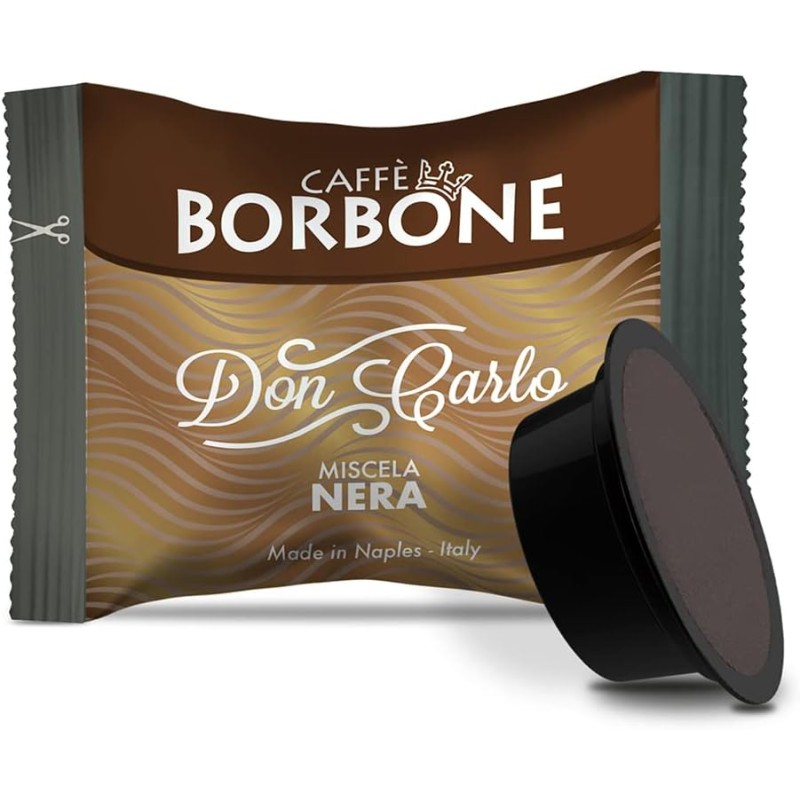 Caffè Borbone Don Carlo, Miscela Nera - 100 Capsule - Compatibili con le Macchine ad uso domestico Lavazza* A Modo Mio* - Miscela Nera Caffè Borbone Don Carlo, Miscela Nera - 100 Capsule - Compatibili con le Macchine ad uso domestico Lavazza* A Modo Mio* - Miscela Nera