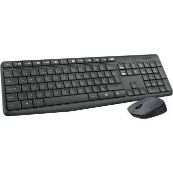 Logitech MK235 Combo Tastiera e Mouse Wireless per Windows, Ricevitore Unifying USB 2,4 GHz Wireless, 15 Tasti FN, Lunga Durata della Batteria, PC, Laptop, Layout Italiano QWERTY - Grigio