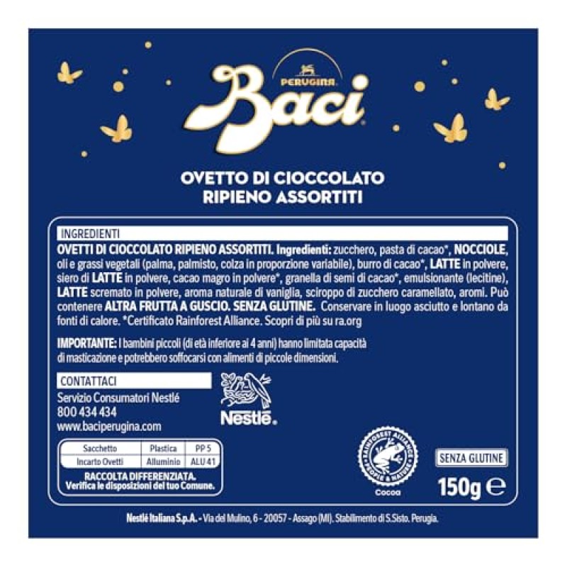Ovetti BACI PERUGINA di cioccolato assortiti ripieni
