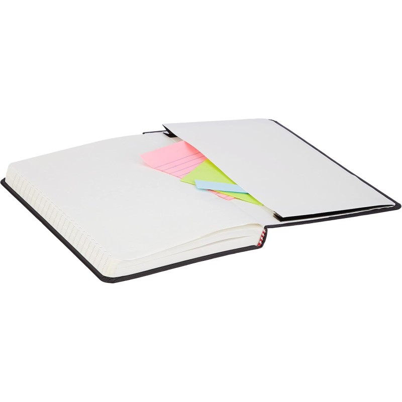 Amazon Basics Taccuino classico, A5, con pagine bianche, Misura Grande, nero - Misura Grande