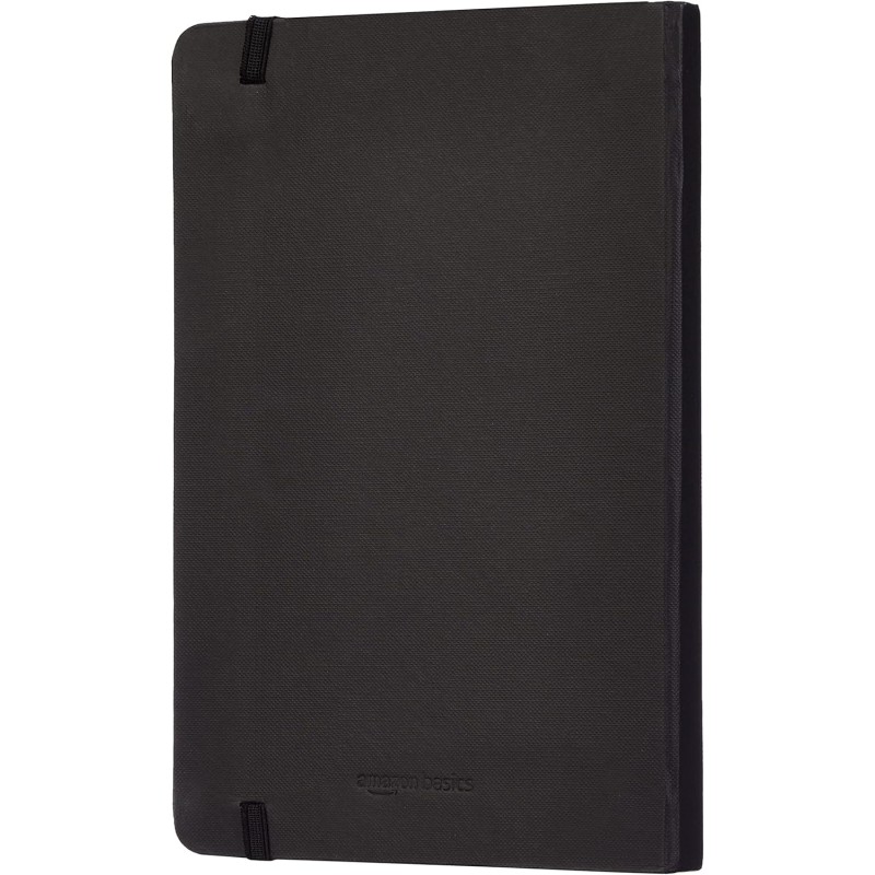 Amazon Basics Taccuino classico, A5, con pagine bianche, Misura Grande, nero - Misura Grande