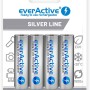 everActive Batteria AA 2000 mAh, 4 pezzi, NI-MH, Mignon R6, ricaricabile, precaricata, Silver Line 1,2 V, 1 blister, argento, EHRL6-2000