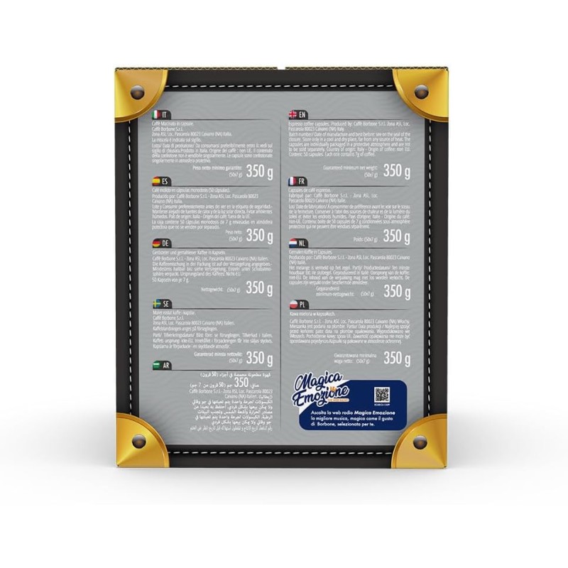 Caffè Borbone Miscela Decaffeinata - 50 Capsule - Compatibili con le Macchine Lavazza®* Espresso Point®* - Miscela Decaffeinata