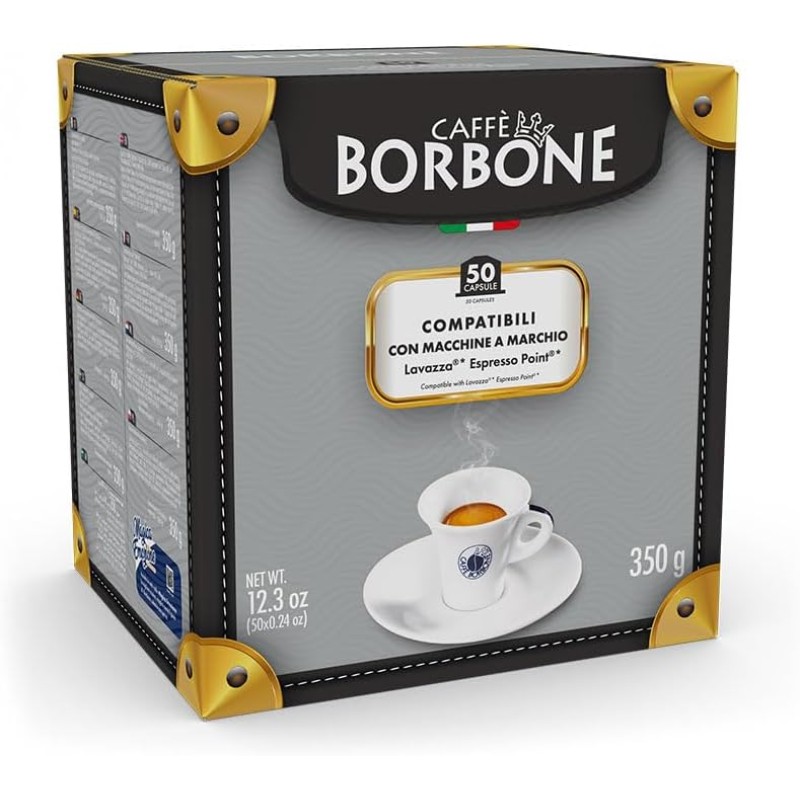 Caffè Borbone Miscela Decaffeinata - 50 Capsule - Compatibili con le Macchine Lavazza®* Espresso Point®* - Miscela Decaffeinata