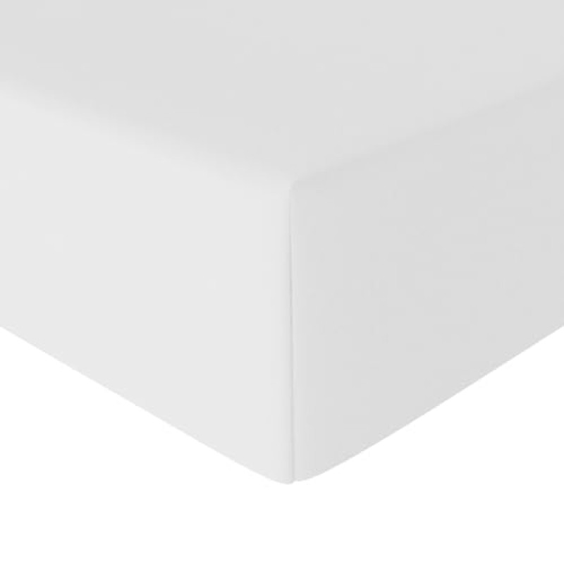 Amazon Basics Lenzuolo con angoli Singolo, 90 x 190 x 30 cm, in 100% Microfibra con altezza da 30cm, Bianco - 90 x 190 x 30 cm Bianco