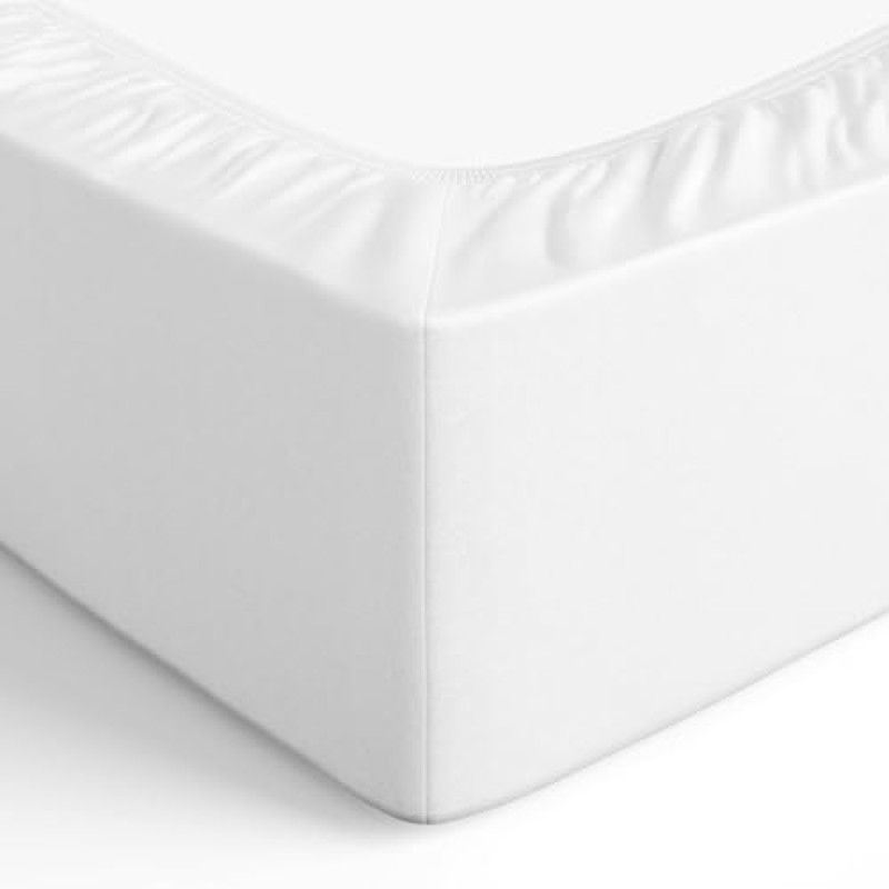 Amazon Basics Lenzuolo con angoli Singolo, 90 x 190 x 30 cm, in 100% Microfibra con altezza da 30cm, Bianco - 90 x 190 x 30 cm Bianco