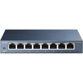 TP-Link TL-SG108 Switch 8 Porte Gigabit, 10/100/1000 Mbps, Plug & Play,‎‎ 802.1p/DSCP QoS, IGMP Snooping, Involucro in Metallo Resistente, Installazione Facile, Tecnologia Green Ethernet, IEEE 802.3x - 8 Porte Gigabit