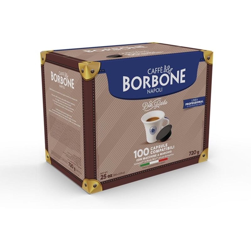Caffè Borbone Don Carlo, Miscela Blu - 100 Capsule - Compatibili con le Macchine ad uso domestico Lavazza* A Modo Mio* - 100 unità (Confezione da 1) Miscela Blu Caffè Borbone Don Carlo, Miscela Blu - 100 Capsule - Compatibili con le Macchine ad uso domestico Lavazza* A Modo Mio* - 100 unità (Confezione da 1) Miscela Blu
