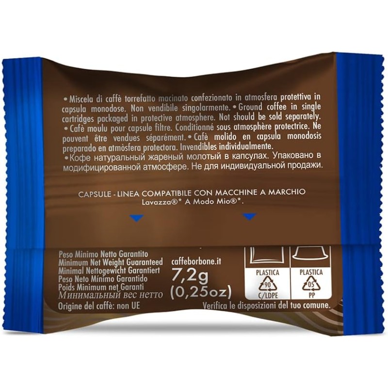 Caffè Borbone Don Carlo, Miscela Blu - 100 Capsule - Compatibili con le Macchine ad uso domestico Lavazza* A Modo Mio* - 100 unità (Confezione da 1) Miscela Blu Caffè Borbone Don Carlo, Miscela Blu - 100 Capsule - Compatibili con le Macchine ad uso domestico Lavazza* A Modo Mio* - 100 unità (Confezione da 1) Miscela Blu