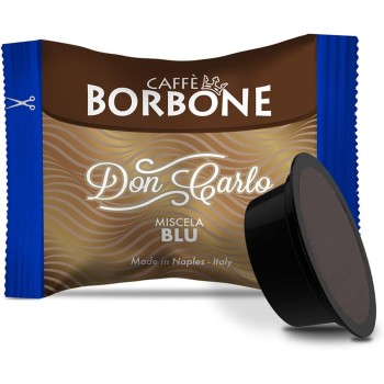 Caffè Borbone Don Carlo, Miscela Blu - 100 Capsule - Compatibili con le Macchine ad uso domestico Lavazza* A Modo Mio* - 100 unità (Confezione da 1) Miscela Blu