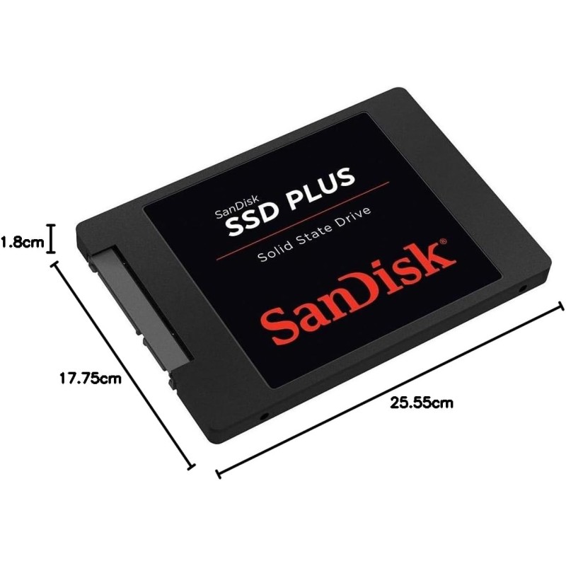 SanDisk SSD PLUS 240 GB Sata III 2.5 Inch Internal SSD, Up to 530 MB/s, Black - 240GB SanDisk SSD PLUS 240 GB Sata III 2.5 Inch Internal SSD, Up to 530 MB/s, Black - 240GB