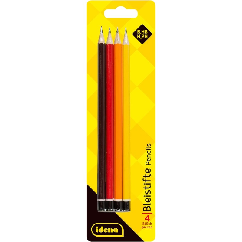 Idena 20004 - Matita, 4 pezzi, durezza H/HB/B/2H - 4 unità (Confezione da 1)