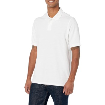 Amazon Essentials Polo in Cotone piqué vestibilità Regular (Disponibile in Taglie Extra Forti) Uomo - M Bianco