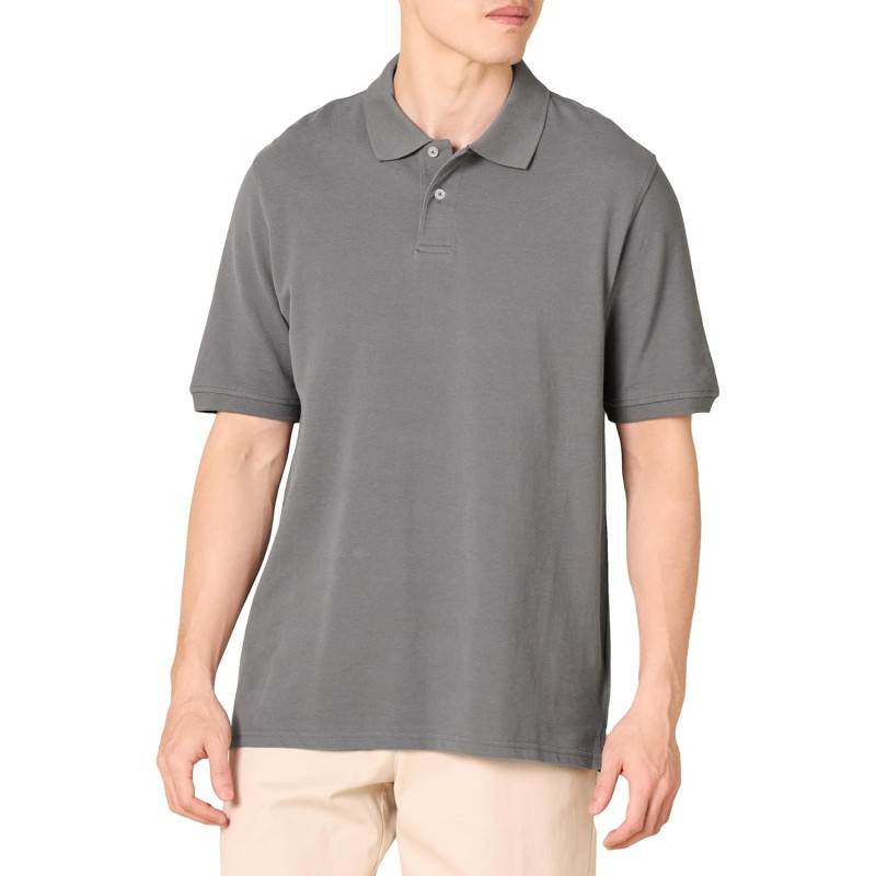 Amazon Essentials Polo in Cotone piqué vestibilità Regular (Disponibile in Taglie Extra Forti) Uomo - M Grigio Amazon Essentials Polo in Cotone piqué vestibilità Regular (Disponibile in Taglie Extra Forti) Uomo - M Grigio