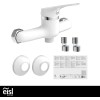 EISL NI168SCR-W Miscelatore monocomando, Facile Collegamento al Tubo Doccia, Colore Cromato, Doccetta Speed Bianco - Miscelatore Doccia Speed Bianco