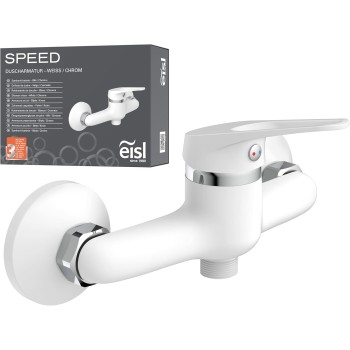 EISL NI168SCR-W Miscelatore monocomando, Facile Collegamento al Tubo Doccia, Colore Cromato, Doccetta Speed Bianco - Miscelatore Doccia Speed Bianco