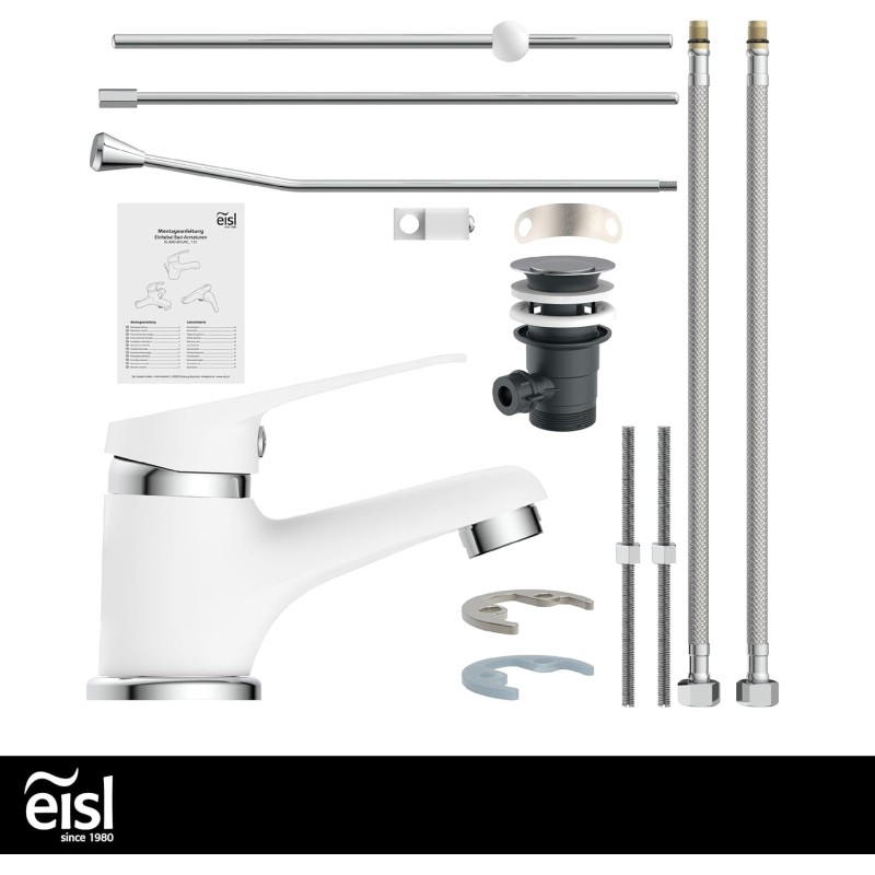 EISL SPEED NI075SCR-W rubinetto bagno lavabo, miscelatore da bagno, miscelatore lavabo bagno, rubinetto lavandino bagno, cromato/bianco - Miscelatore Speed Per Lavabo Bianco EISL SPEED NI075SCR-W rubinetto bagno lavabo, miscelatore da bagno, miscelatore lavabo bagno, rubinetto lavandino bagno, cromato/bianco - Miscelatore Speed Per Lavabo Bianco