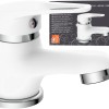 EISL SPEED NI075SCR-W rubinetto bagno lavabo, miscelatore da bagno, miscelatore lavabo bagno, rubinetto lavandino bagno, cromato/bianco - Miscelatore Speed Per Lavabo Bianco