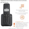 Gigaset A116 - Telefono Cordless - Durata delle batterie 12 ore di conversazione e 130 ore di standby - Fino a 50 voci, Nero [Compatibile in IT, ES]