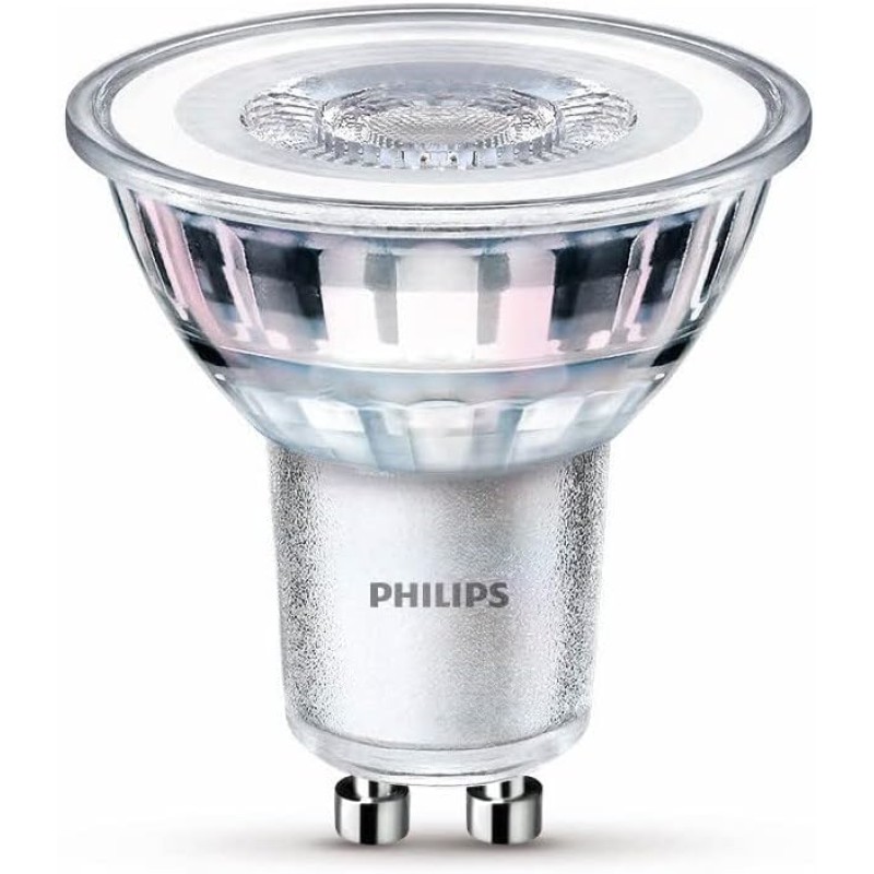 Philips LED, Faretto, 6 pz, equivalente a 50W, attacco GU10, Luce Bianca Calda - 6 Pezzi
